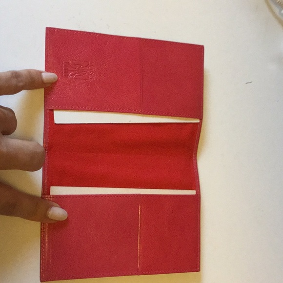 tusk leather passport cover green/pink- brand new - Picture 3 of 6